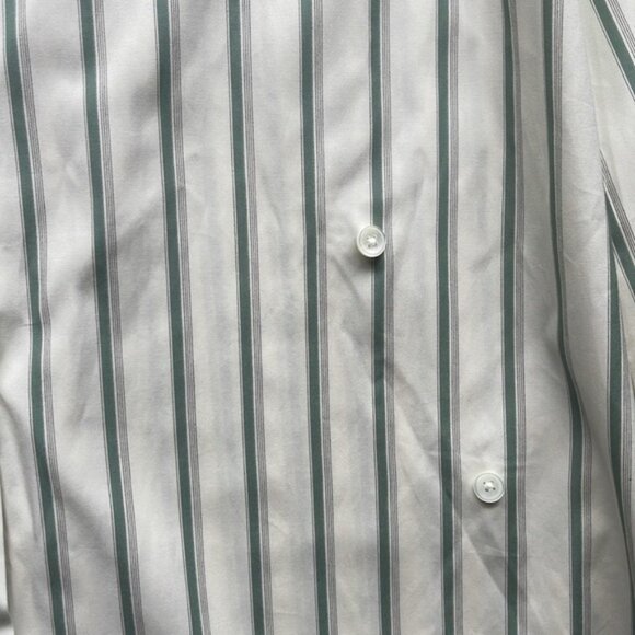 Banana Republic 2025 Cotton Poplin Asymmetrical Shirt Dress Green Stripe Small - Picture 5 of 16